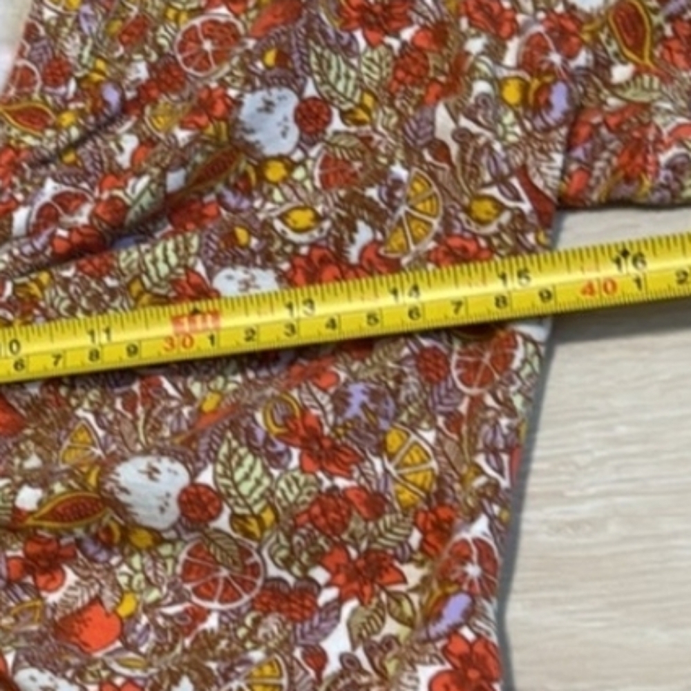 Maeve by Anthropologie Citrus Fruit Printed Button Front Ruched Blouse Size S - Picture 5 of 7
